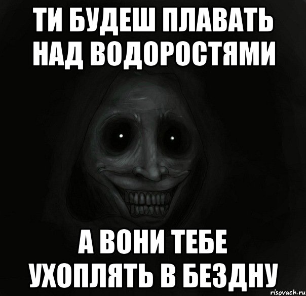 ти будеш плавать над водоростями а вони тебе ухоплять в бездну, Мем Ночной гость