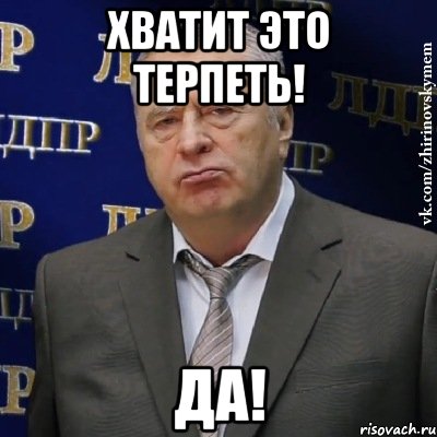 хватит это терпеть! да!, Мем Хватит это терпеть (Жириновский)