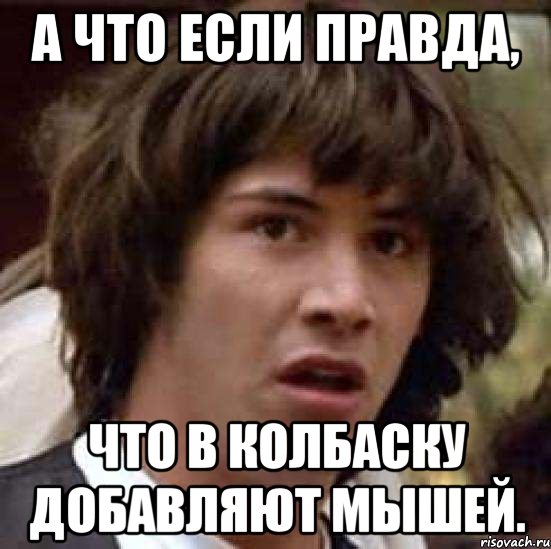 а что если правда, что в колбаску добавляют мышей., Мем А что если (Киану Ривз)