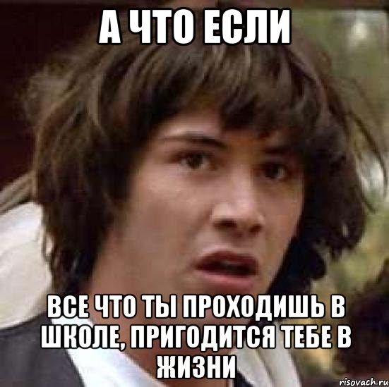 а что если все что ты проходишь в школе, пригодится тебе в жизни, Мем А что если (Киану Ривз)