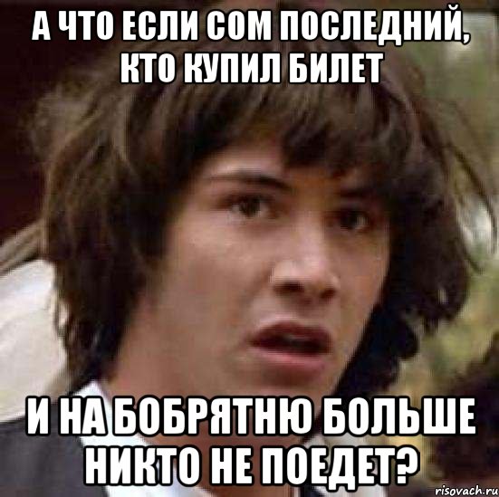 а что если сом последний, кто купил билет и на бобрятню больше никто не поедет?, Мем А что если (Киану Ривз)