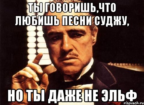 ты говоришь,что любишь песни суджу, но ты даже не эльф, Мем крестный отец