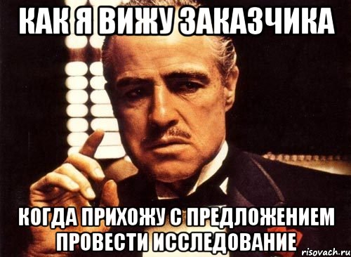 как я вижу заказчика когда прихожу с предложением провести исследование, Мем крестный отец