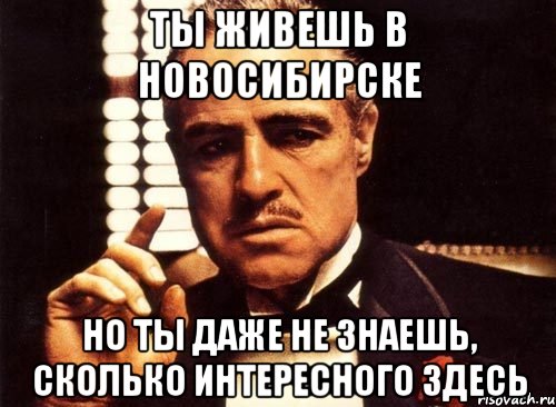 ты живешь в новосибирске но ты даже не знаешь, сколько интересного здесь, Мем крестный отец