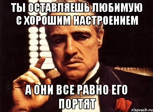 ты оставляешь любимую с хорошим настроением а они все равно его портят, Мем крестный отец