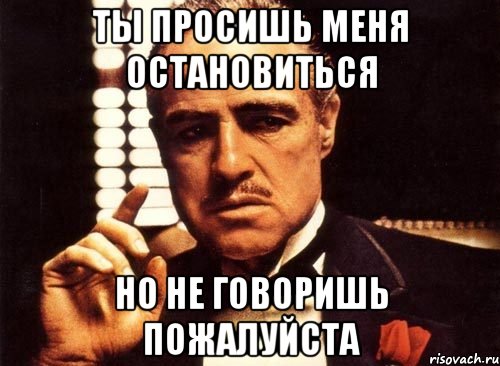 ты просишь меня остановиться но не говоришь пожалуйста, Мем крестный отец