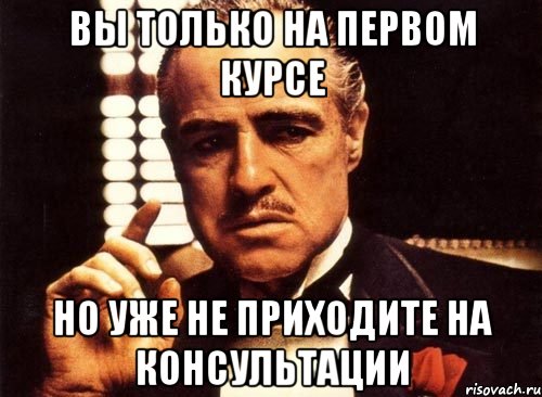 вы только на первом курсе но уже не приходите на консультации, Мем крестный отец