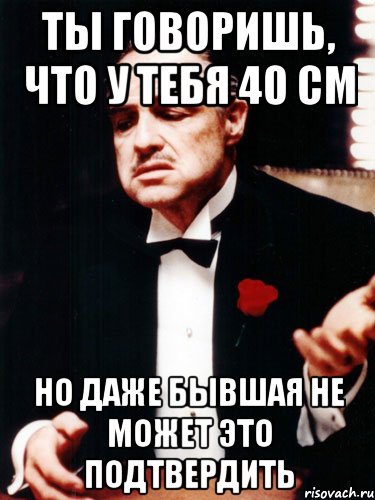 ты говоришь, что у тебя 40 см но даже бывшая не может это подтвердить, Мем ты делаешь это без уважения