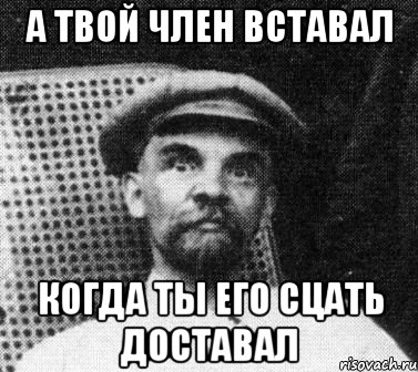 а твой член вставал когда ты его сцать доставал, Мем   Ленин удивлен