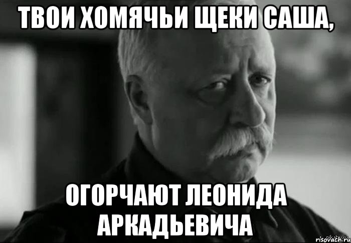 твои хомячьи щеки саша, огорчают леонида аркадьевича, Мем Не расстраивай Леонида Аркадьевича