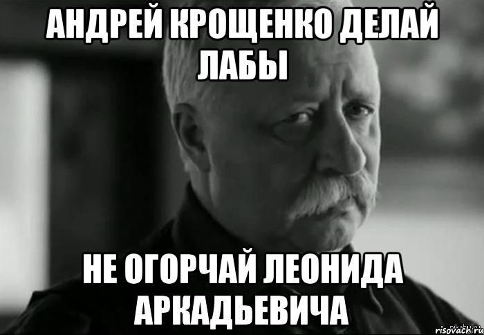 андрей крощенко делай лабы не огорчай леонида аркадьевича, Мем Не расстраивай Леонида Аркадьевича