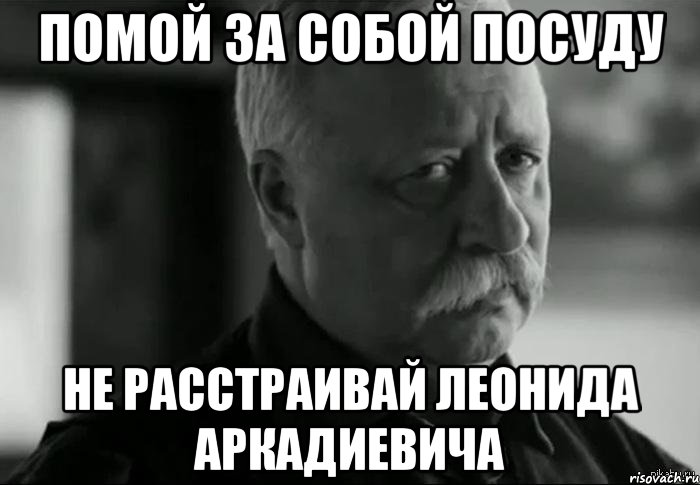 помой за собой посуду не расстраивай леонида аркадиевича, Мем Не расстраивай Леонида Аркадьевича