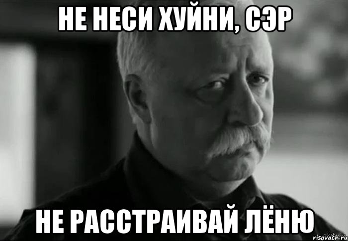 не неси хуйни, сэр не расстраивай лёню, Мем Не расстраивай Леонида Аркадьевича