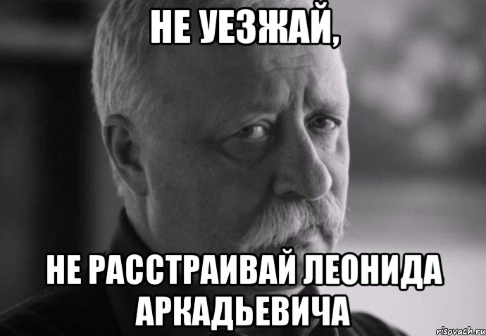 не уезжай, не расстраивай леонида аркадьевича, Мем Не расстраивай Леонида Аркадьевича