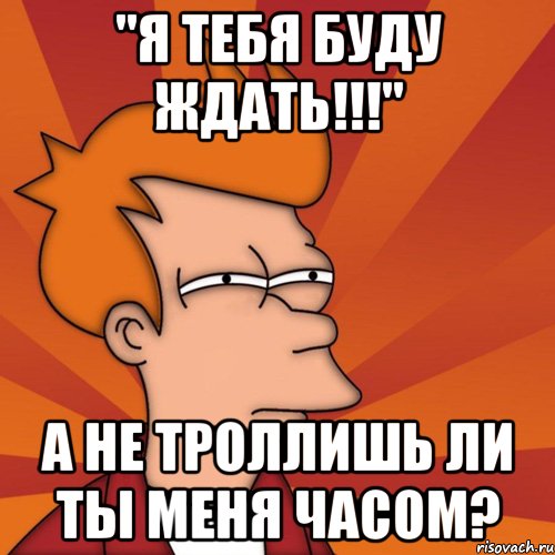 "я тебя буду ждать!!!" а не троллишь ли ты меня часом?, Мем Мне кажется или (Фрай Футурама)