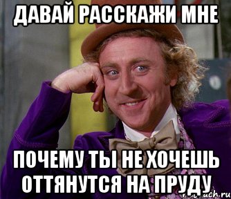 давай расскажи мне почему ты не хочешь оттянутся на пруду, Мем мое лицо