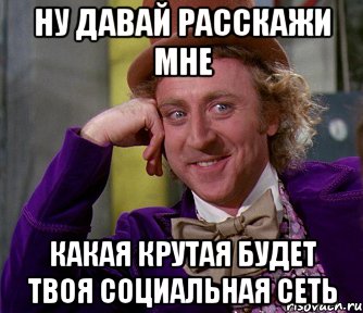 ну давай расскажи мне какая крутая будет твоя социальная сеть, Мем мое лицо