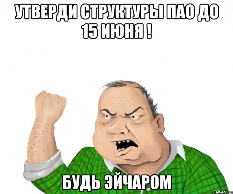 утверди структуры пао до 15 июня ! будь эйчаром, Мем мужик