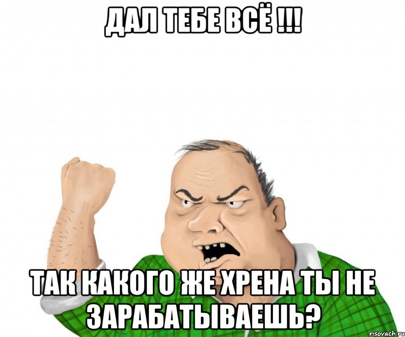 дал тебе всё !!! так какого же хрена ты не зарабатываешь?