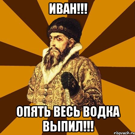 иван!!! опять весь водка выпил!!!, Мем Не царское это дело