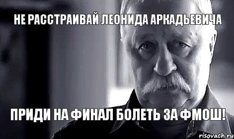 не расстраивай Леонида Аркадьевича приди на финал болеть за ФМОш!, Мем Не огорчай Леонида Аркадьевича