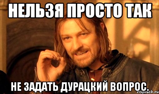 нельзя просто так не задать дурацкий вопрос., Мем Нельзя просто так взять и (Боромир мем)