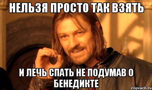 нельзя просто так взять и лечь спать не подумав о бенедикте, Мем Нельзя просто так взять и (Боромир мем)