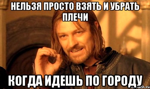 нельзя просто взять и убрать плечи когда идешь по городу, Мем Нельзя просто так взять и (Боромир мем)