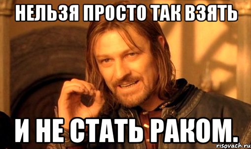 нельзя просто так взять и не стать раком., Мем Нельзя просто так взять и (Боромир мем)