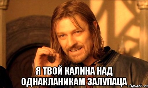  я твой калина над однакланикам залупаца, Мем Нельзя просто так взять и (Боромир мем)