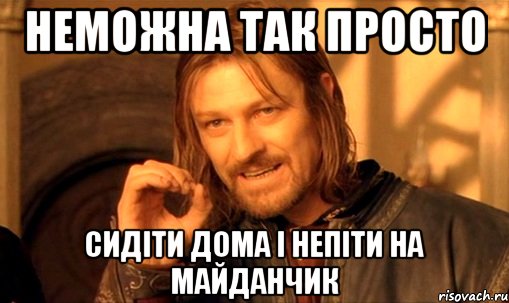 неможна так просто сидіти дома і непіти на майданчик, Мем Нельзя просто так взять и (Боромир мем)