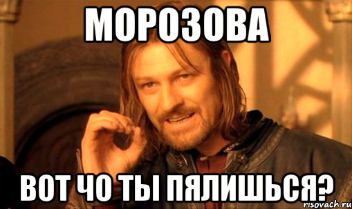 морозова вот чо ты пялишься?, Мем Нельзя просто так взять и (Боромир мем)