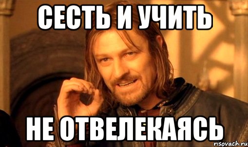 сесть и учить не отвелекаясь, Мем Нельзя просто так взять и (Боромир мем)