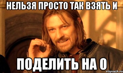 нельзя просто так взять и поделить на 0, Мем Нельзя просто так взять и (Боромир мем)