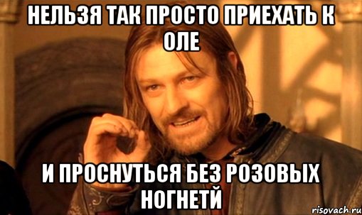 нельзя так просто приехать к оле и проснуться без розовых ногнетй, Мем Нельзя просто так взять и (Боромир мем)