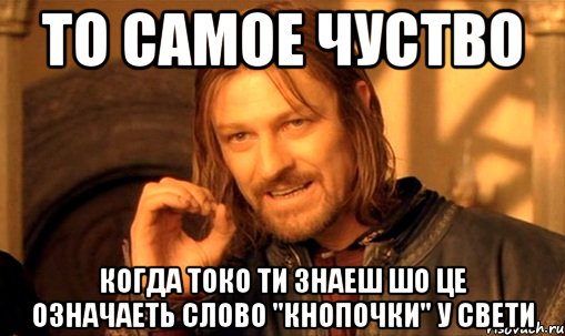 то самое чуство когда токо ти знаеш шо це означаеть слово "кнопочки" у свети, Мем Нельзя просто так взять и (Боромир мем)