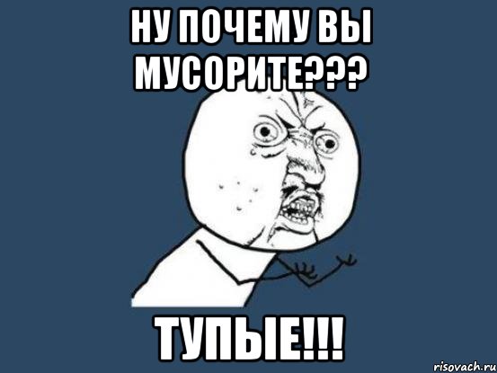 ну почему вы мусорите??? тупые!!!, Мем Ну почему