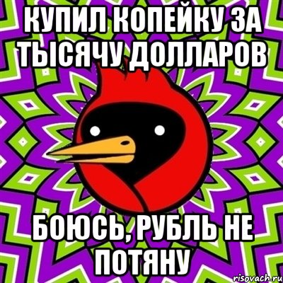 купил копейку за тысячу долларов боюсь, рубль не потяну, Мем Омская птица