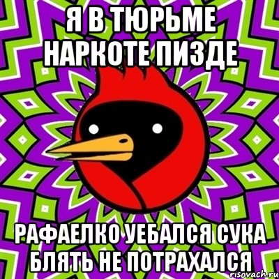 я в тюрьме наркоте пизде рафаелко уебался сука блять не потрахался, Мем Омская птица