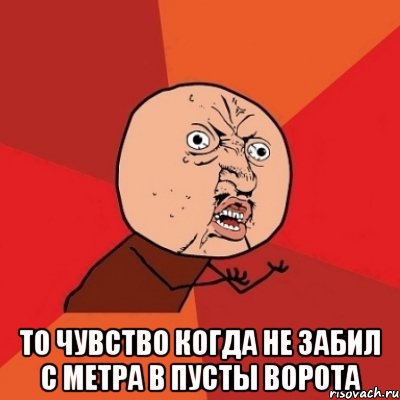  то чувство когда не забил с метра в пусты ворота, Мем Почему