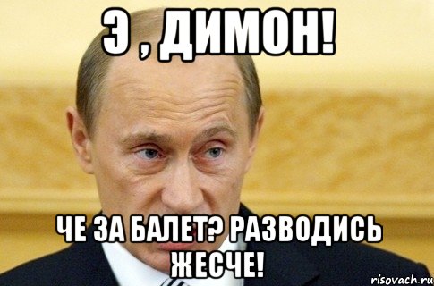 э , димон! че за балет? разводись жесче!, Мем путин