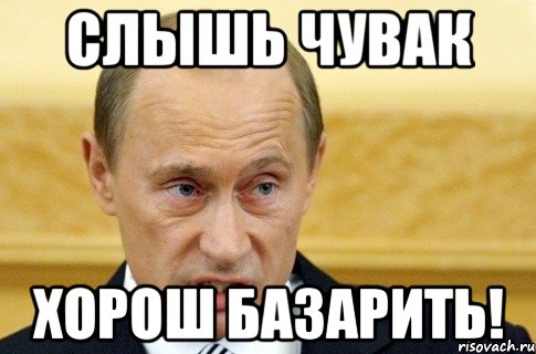 слышь чувак хорош базарить!, Мем путин