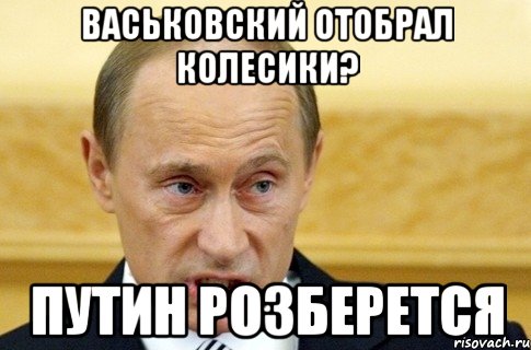 васьковский отобрал колесики? путин розберется, Мем путин