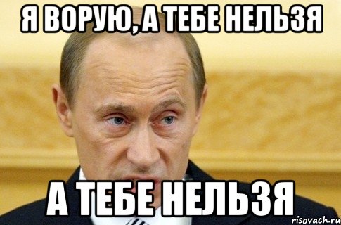 я ворую, а тебе нельзя а тебе нельзя, Мем путин