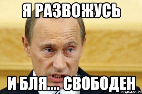 я развожусь и бля.... свободен, Мем путин