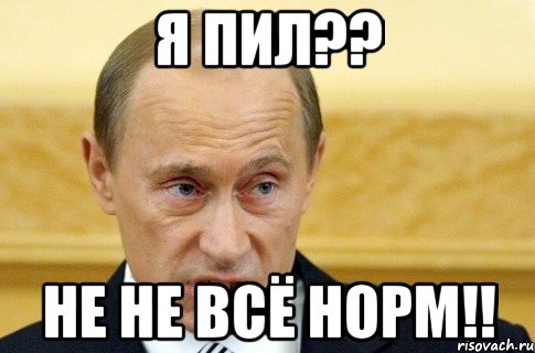 я пил?? не не всё норм!!, Мем путин