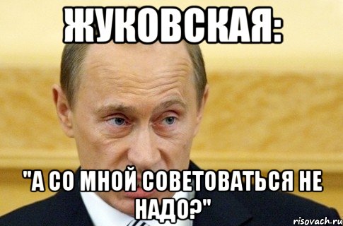 жуковская: "а со мной советоваться не надо?", Мем путин