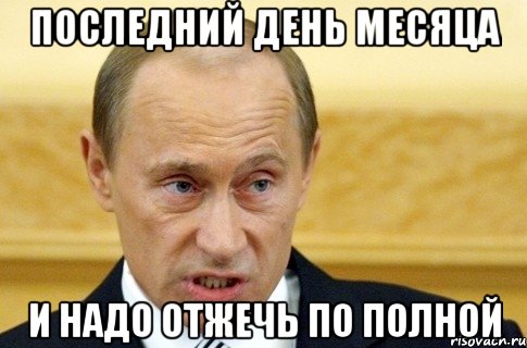 последний день месяца и надо отжечь по полной, Мем путин