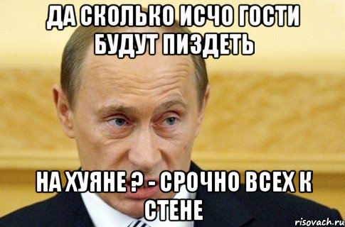 да сколько исчо гости будут пиздеть на хуяне ? - срочно всех к стене, Мем путин