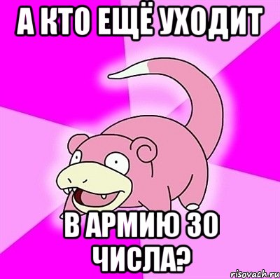 а кто ещё уходит в армию 30 числа?, Мем слоупок